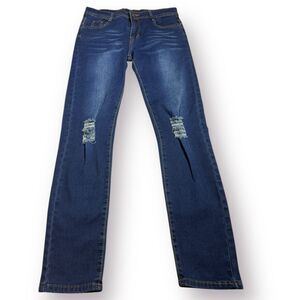 Fredd Marshall‎ Distressed Denim Jeans Straight Leg Size 16 BNWT
